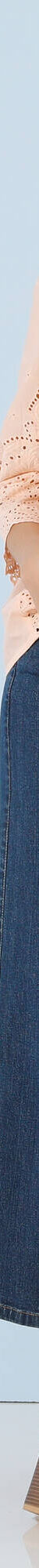 Effen bloes met 3/4-mouwen, broderie anglaise (poederroze) Effen bloes met 3/4-mouwen, broderie anglaise (poederroze)
